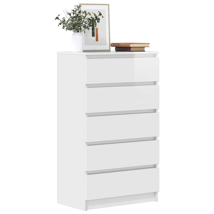 Dulap cu sertar, alb extralucios, 60x36x103 cm, lemn prelucrat WALTI