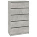 Dulap cu sertare, gri beton, 60x36x103 cm, lemn prelucrat - WALTI WALTI