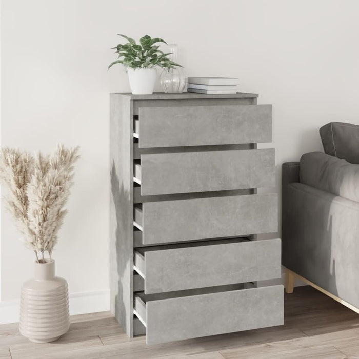 Dulap cu sertare, gri beton, 60x36x103 cm, lemn prelucrat - WALTI WALTI
