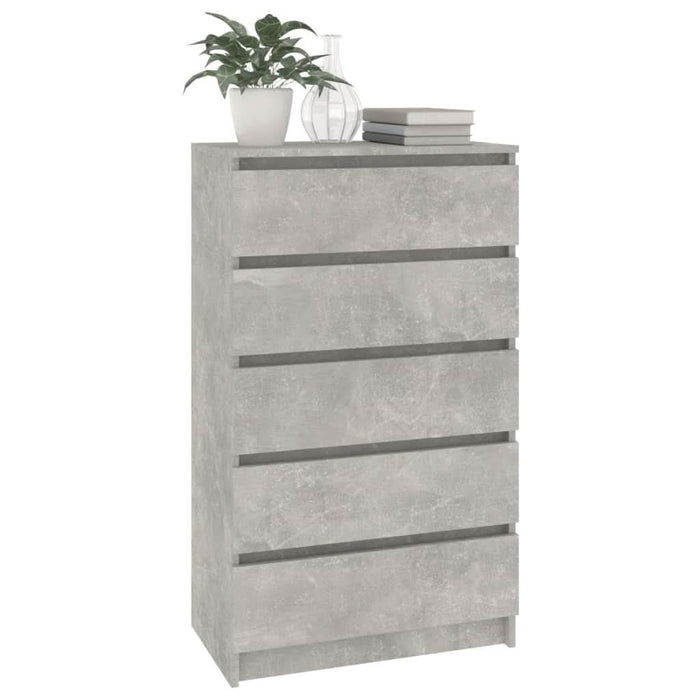 Dulap cu sertare, gri beton, 60x36x103 cm, lemn prelucrat - WALTI WALTI