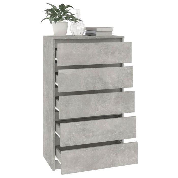 Dulap cu sertare, gri beton, 60x36x103 cm, lemn prelucrat - WALTI WALTI