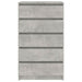 Dulap cu sertare, gri beton, 60x36x103 cm, lemn prelucrat - WALTI WALTI
