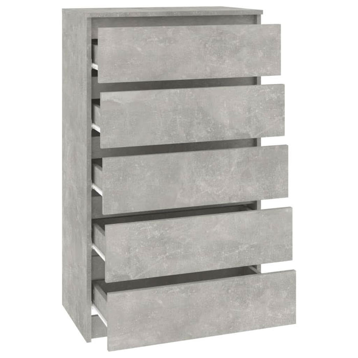 Dulap cu sertare, gri beton, 60x36x103 cm, lemn prelucrat - WALTI WALTI