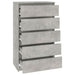 Dulap cu sertare, gri beton, 60x36x103 cm, lemn prelucrat - WALTI WALTI