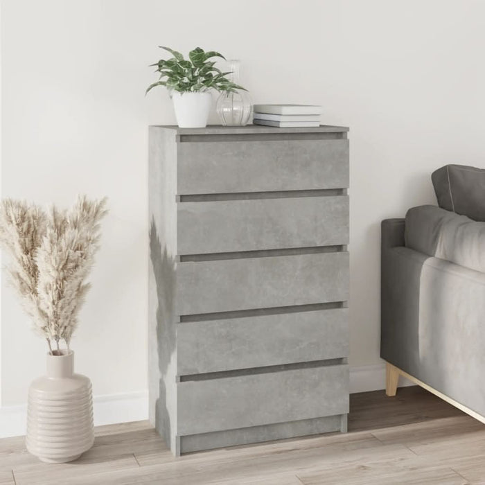 Dulap cu sertare, gri beton, 60x36x103 cm, lemn prelucrat - WALTI WALTI