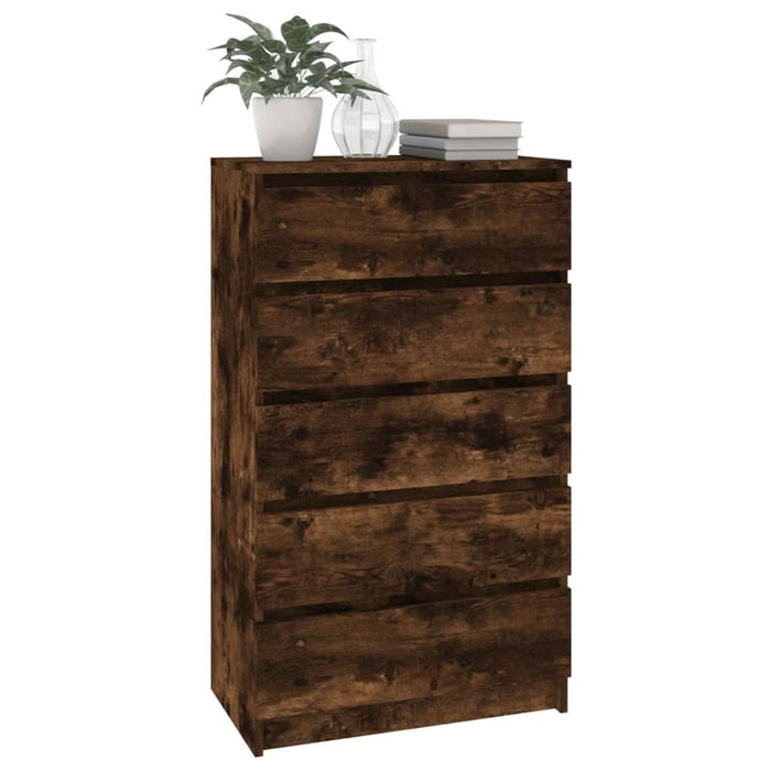 Dulap cu sertar, stejar fumuriu, 60x36x103 cm, lemn prelucrat - WALTI WALTI