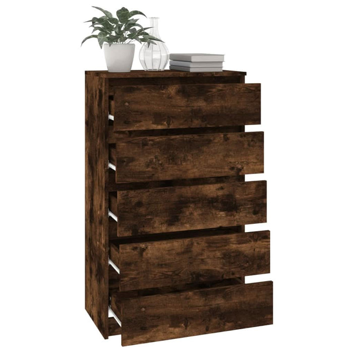 Dulap cu sertar, stejar fumuriu, 60x36x103 cm, lemn prelucrat - WALTI WALTI