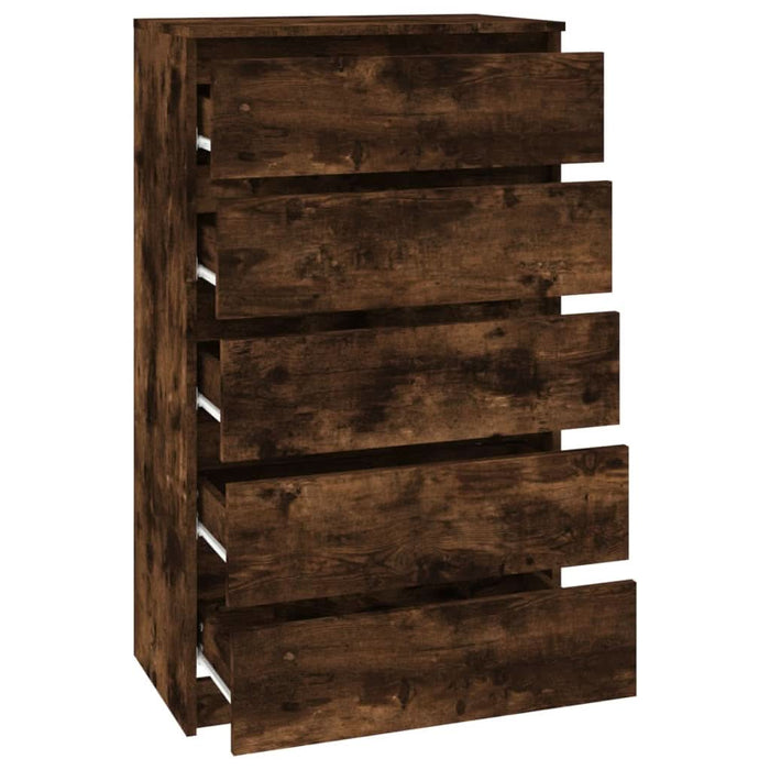 Dulap cu sertar, stejar fumuriu, 60x36x103 cm, lemn prelucrat - WALTI WALTI