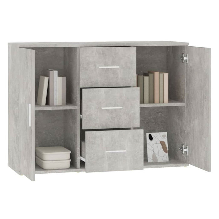 Servantă, gri beton, 91x29,5x65 cm, lemn prelucrat - WALTI WALTI