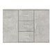 Servantă, gri beton, 91x29,5x65 cm, lemn prelucrat - WALTI WALTI