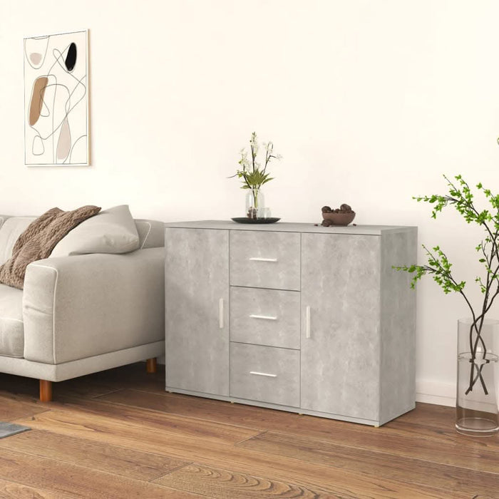 Servantă, gri beton, 91x29,5x65 cm, lemn prelucrat - WALTI WALTI