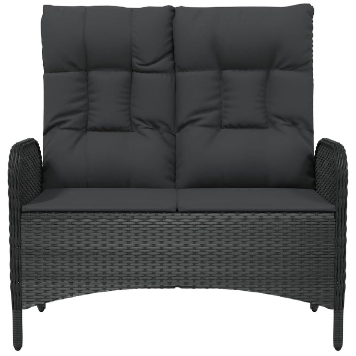 Bancă de grădină rabatabilă cu perne, negru, 107 cm, poliratan - WALTI WALTI