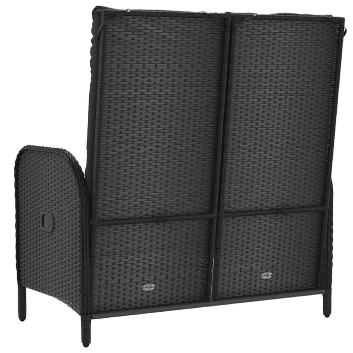 Bancă de grădină rabatabilă cu perne, negru, 107 cm, poliratan - WALTI WALTI