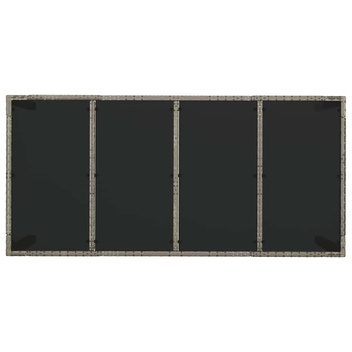 Masă de grădină cu blat din sticlă gri, 190x90x75 cm, poliratan - WALTI WALTI