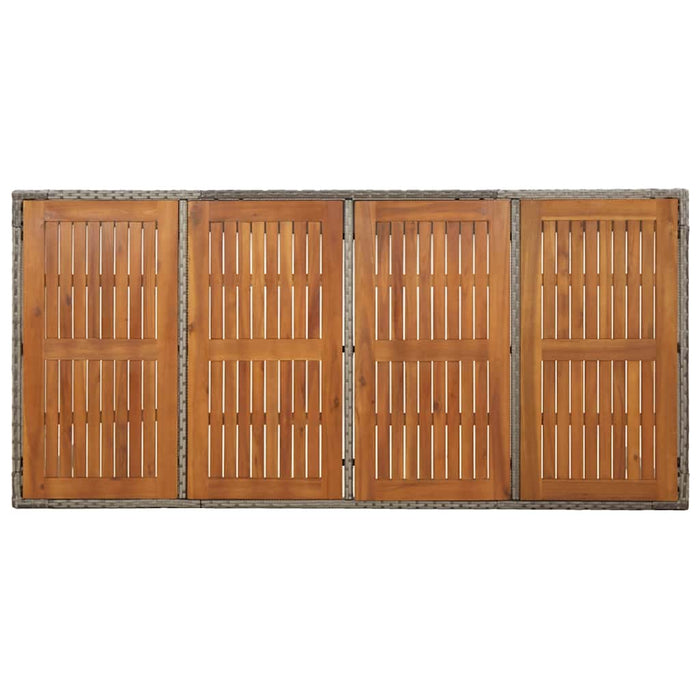 Masă de grădină cu blat din sticlă gri, 190x90x75 cm, poliratan - WALTI WALTI