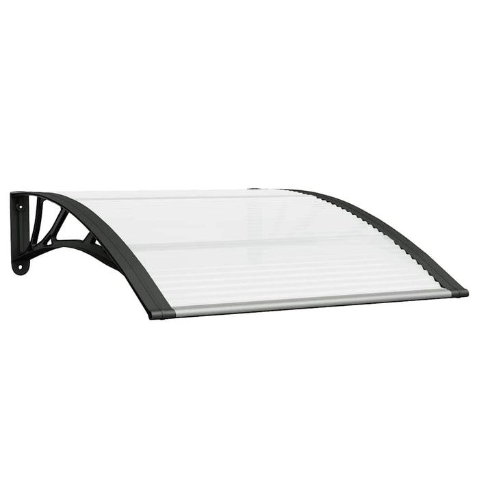 Copertină de ușă, negru și transparent, 100x75 cm, policarbonat WALTI
