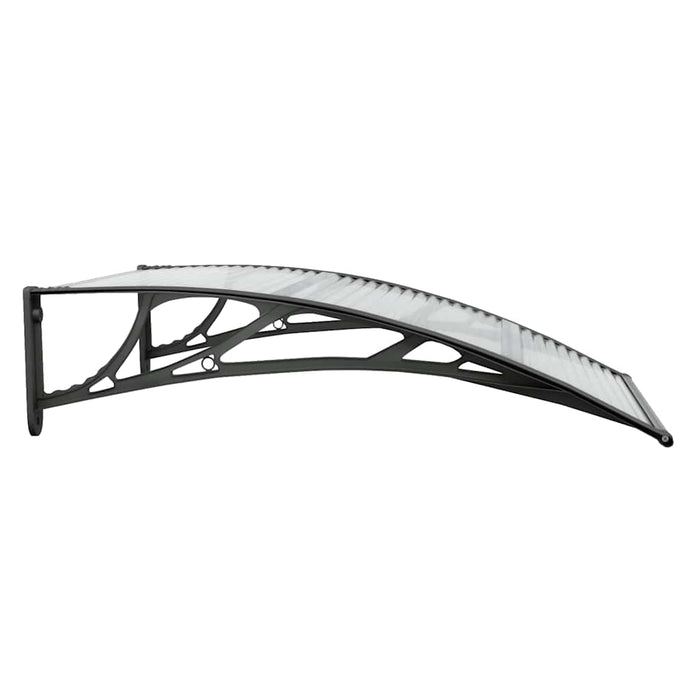 Copertină de ușă, negru și transparent, 100x75 cm, policarbonat WALTI