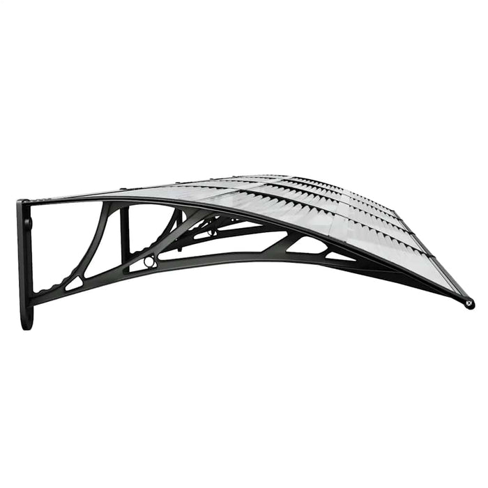 Copertină de ușă, negru și transparent, 350x75 cm, policarbonat WALTI