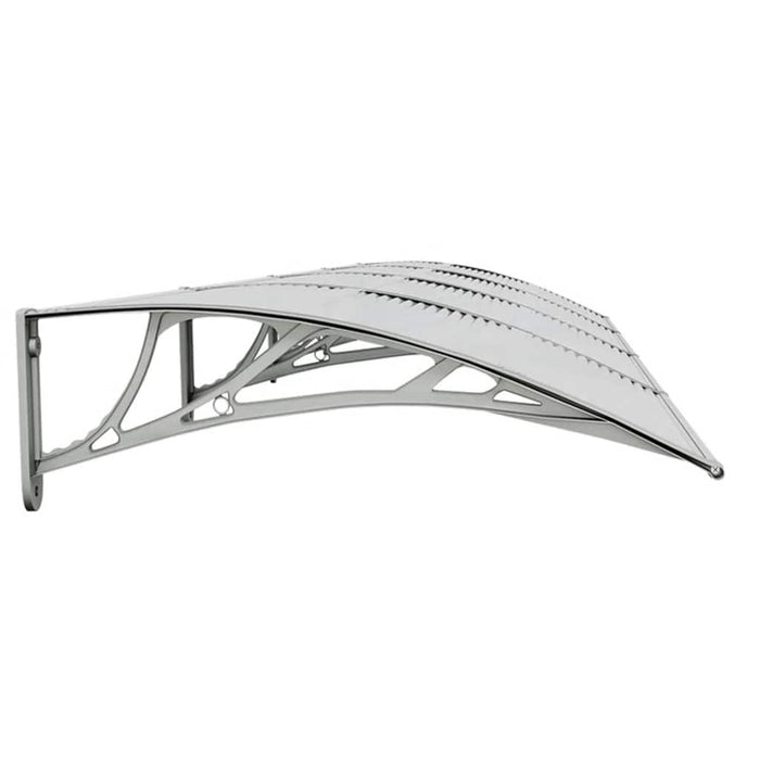 Copertină de ușă, gri și transparent, 350x75 cm, policarbonat WALTI