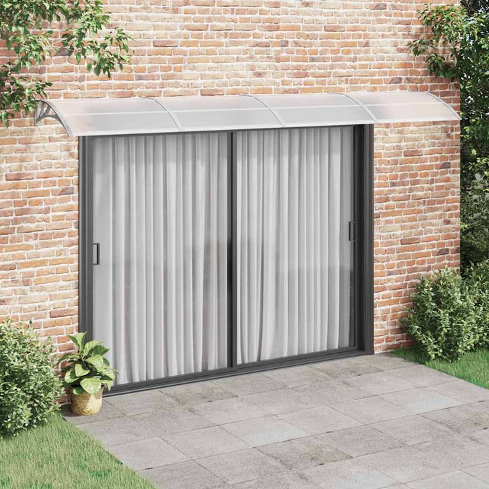 Copertină de ușă, gri și transparent, 400x75 cm, policarbonat WALTI