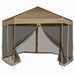 Foișor pop-up hexagonal pereți laterali 3,6x3,1 m taupe 220g/m² - WALTI WALTI
