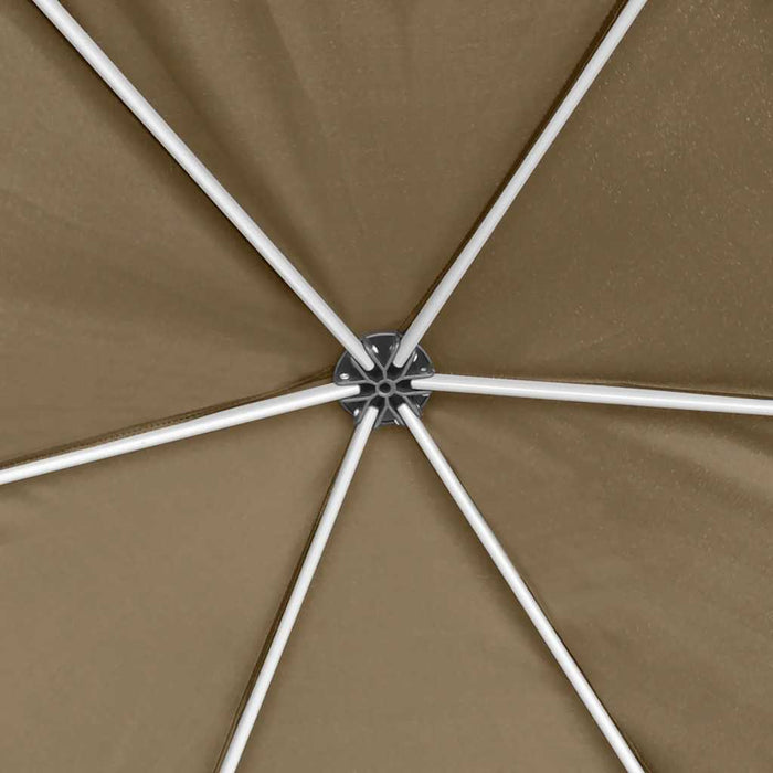 Foișor pop-up hexagonal pereți laterali 3,6x3,1 m taupe 220g/m² - WALTI WALTI