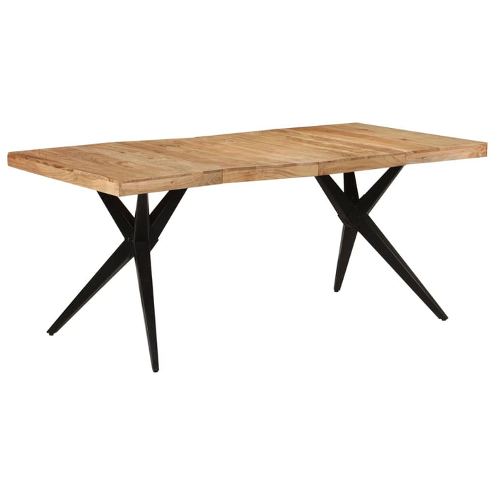 Masă de bucătărie, negru, 180x90x77 cm, lemn masiv de acacia WALTI