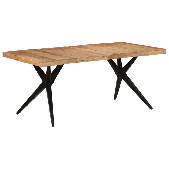 Masă de bucătărie, negru, 180x90x77 cm, lemn masiv de acacia WALTI