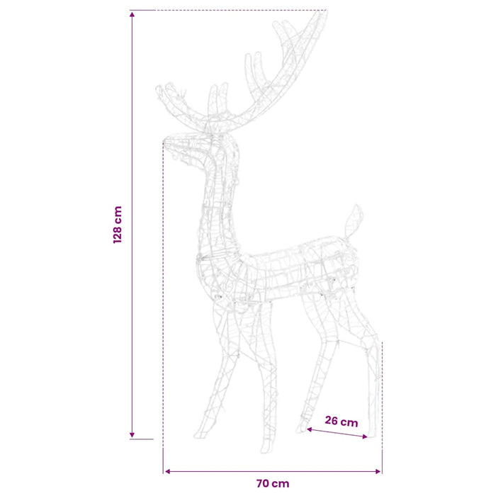 Decorațiuni ren de Crăciun, 3 buc., multicolor, 120 cm, acril - WALTI WALTI