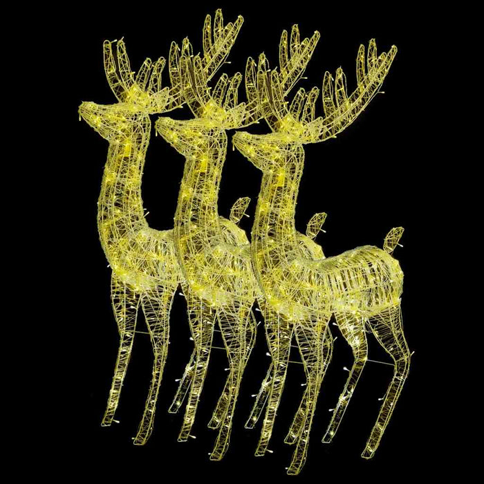Ren de Crăciun 250 LED-uri, 3 buc., alb cald, 180 cm, acril XXL WALTI