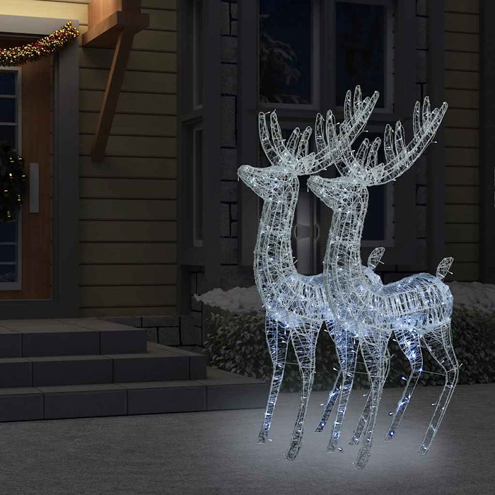 Ren de Crăciun 250 LED-uri, 2 buc., alb rece, 180 cm, acril XXL WALTI