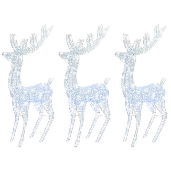 Ren de Crăciun 250 LED-uri, 3 buc., alb rece, 180 cm, acril XXL WALTI