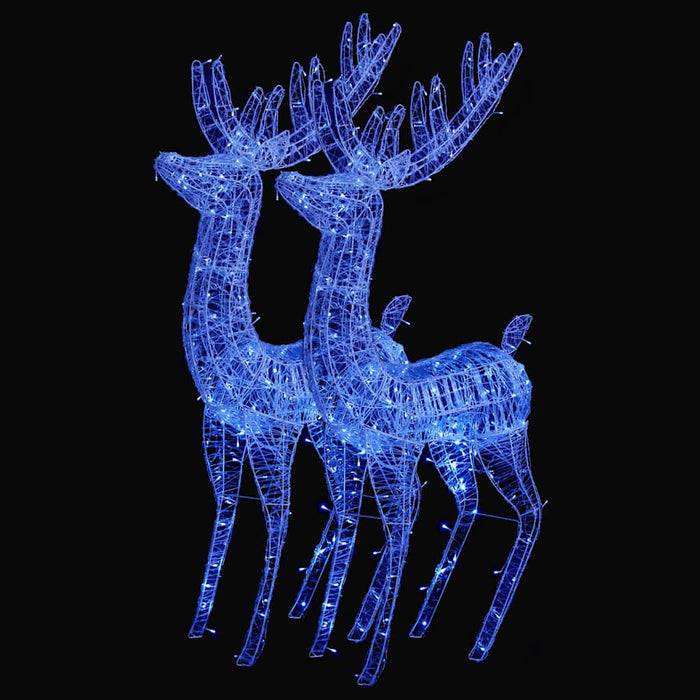 Ren de Crăciun 250 LED-uri, 2 buc., albastru, 180 cm, acril XXL - WALTI WALTI