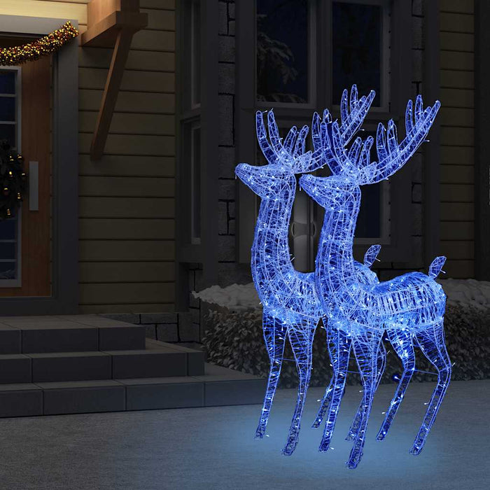 Ren de Crăciun 250 LED-uri, 2 buc., albastru, 180 cm, acril XXL - WALTI WALTI