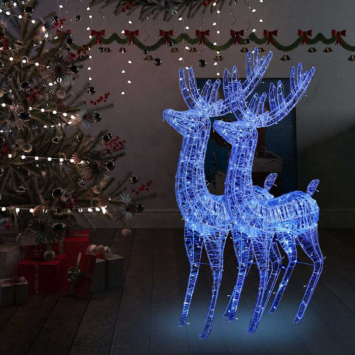 Ren de Crăciun 250 LED-uri, 2 buc., albastru, 180 cm, acril XXL - WALTI WALTI