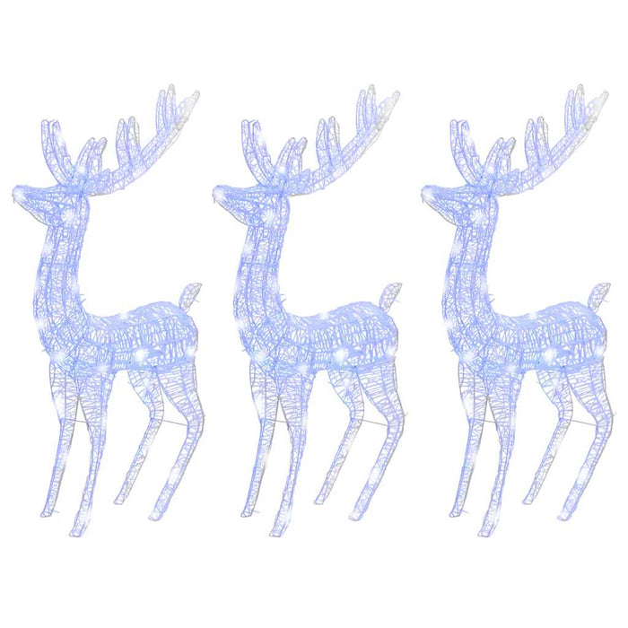 Ren de Crăciun 250 LED-uri, 3 buc., albastru, 180 cm, acril XXL WALTI