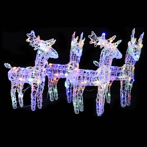 Reni de Crăciun, 4 buc., multicolor, 160 LED-uri, acril - WALTI WALTI