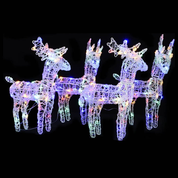 Reni de Crăciun, 4 buc., multicolor, 160 LED-uri, acril - WALTI WALTI
