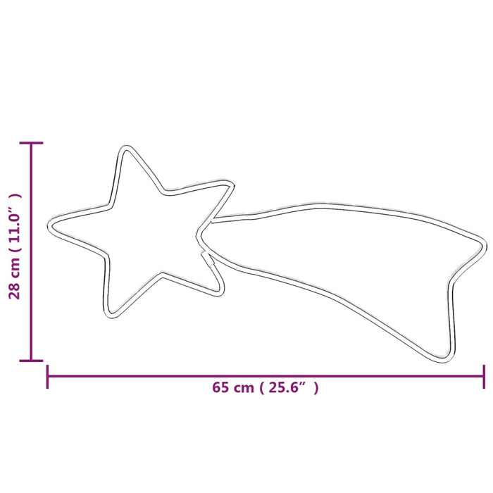 Figurină cometă de Crăciun 48 LED-uri 2 buc. alb cald 65x28 cm WALTI