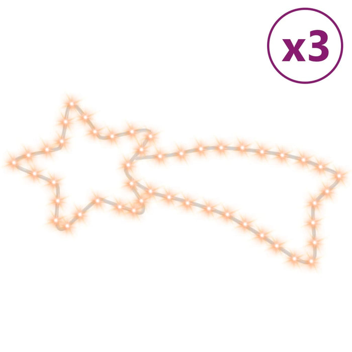 Figurină cometă de Crăciun 48 LED-uri 3 buc. alb cald 65x28 cm WALTI