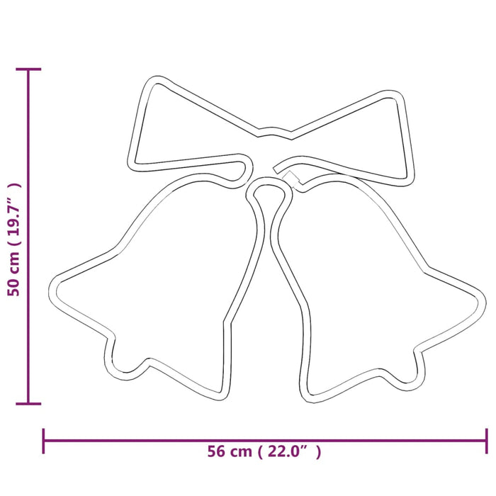 Figurine clopoței de Crăciun cu 72 LED-uri, 2 buc., 50x56 cm - WALTI WALTI