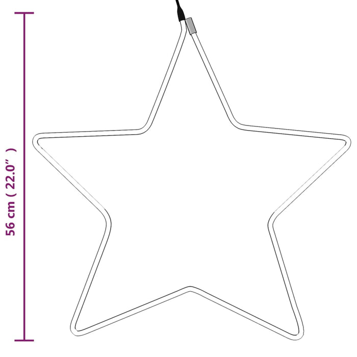 Figurină stea de Crăciun 48 LED-uri, 2 buc., alb cald, 56 cm - WALTI WALTI