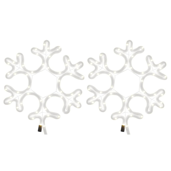 Figurină Fulg de Zăpadă de Crăciun LED 2 buc. alb cald 27x27 cm WALTI