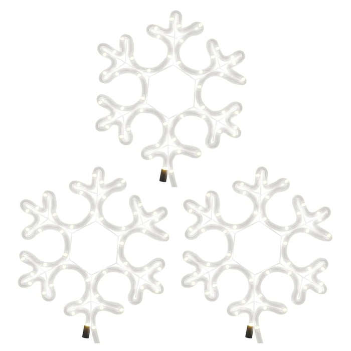 Figurină fulg de zăpadă de Crăciun LED 3 buc. alb cald 27x27 cm WALTI
