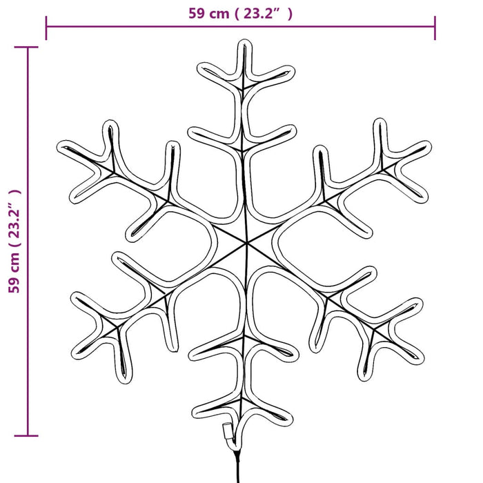 Figurină Fulg de Zăpadă de Crăciun LED 2 buc. alb cald 59x59 cm - WALTI WALTI