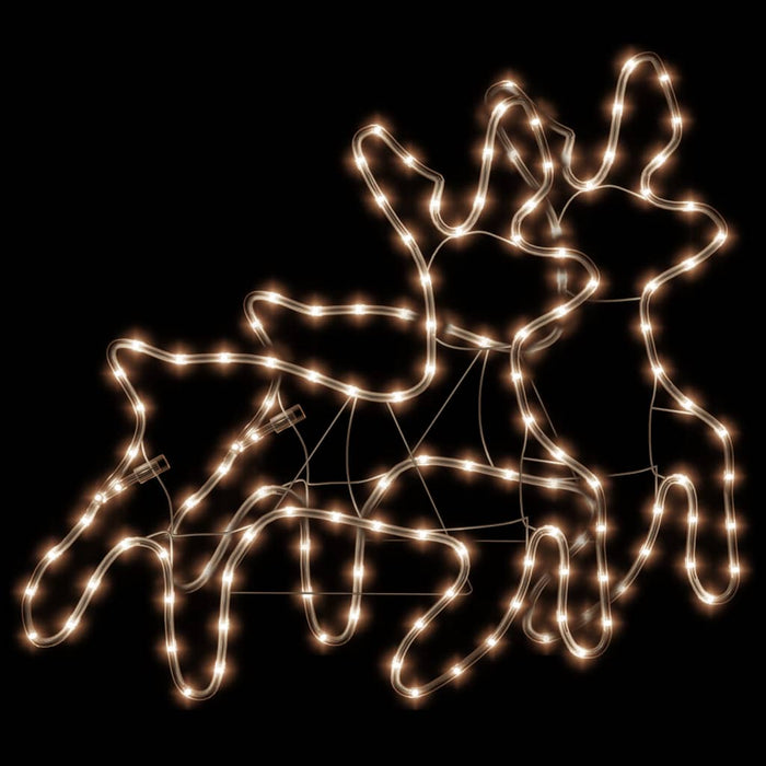 Figurină ren de Crăciun cu LED, 2 buc., alb cald, 57x55x4,5 cm - WALTI WALTI