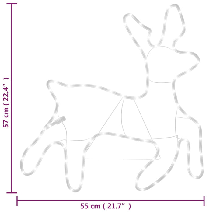 Figurină ren de Crăciun cu LED, 2 buc., alb cald, 57x55x4,5 cm - WALTI WALTI