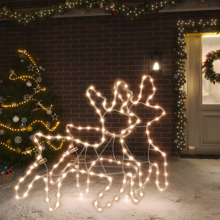 Figurină ren de Crăciun cu LED, 2 buc., alb cald, 57x55x4,5 cm - WALTI WALTI