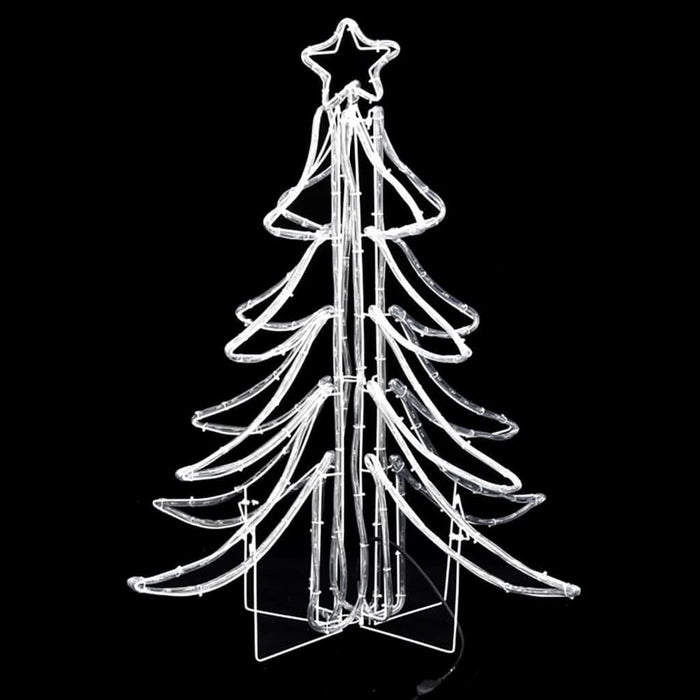 Figurină brad de Crăciun pliabil LED 2 buc alb cald 87x87x93 cm WALTI