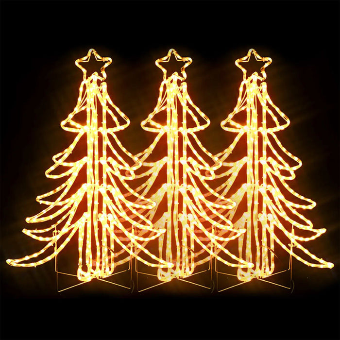 Figurină brad de Crăciun pliabil LED 3 buc alb cald 87x87x93 cm - WALTI WALTI